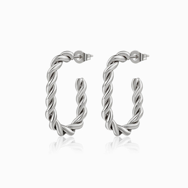 Brincos de Argola 26x16mm BR1538 - Aço Inox Prateado