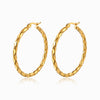 Brincos de Argola 40mm BR1540 - Aço Inox Dourado