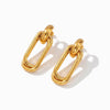 Brincos Geométricos 42x15mm BR1519 - Aço Inox Dourado