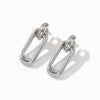 Brincos Geométricos 42x15mm BR1519 - Aço Inox Prateado