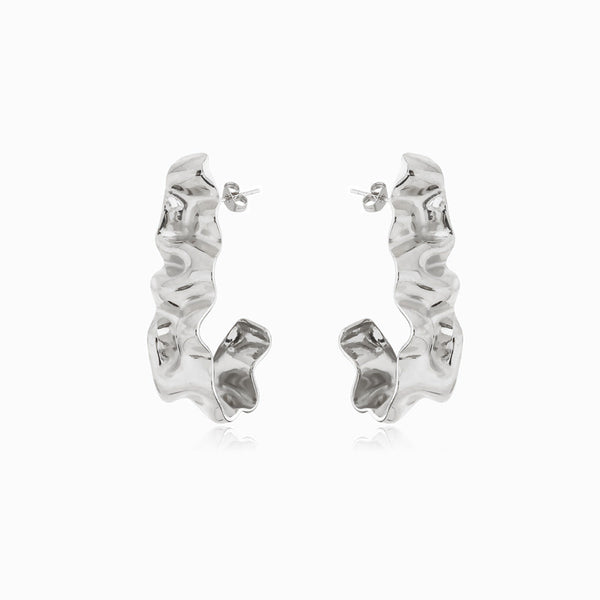 Brincos Geométricos 38x16mm BR1384 - Aço Inox Prateado