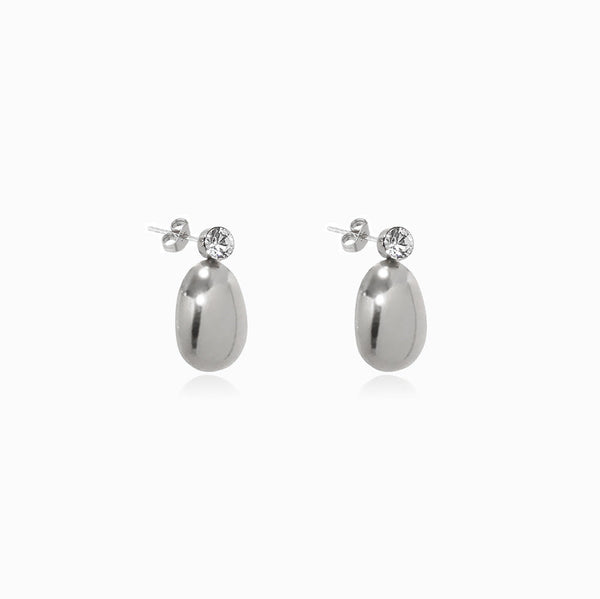 Brincos Geométricos 20x11mm BR1411 - Aço Inox Prateado