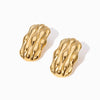 Brincos Geométricos 30x17mm BR1417- Aço Inox Dourado