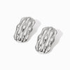 Brincos Geométricos 30x17mm BR1417- Aço Inox Prateado
