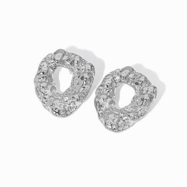 Brincos Geométricos 30x26mm BR1424 - Aço Inox Prateado
