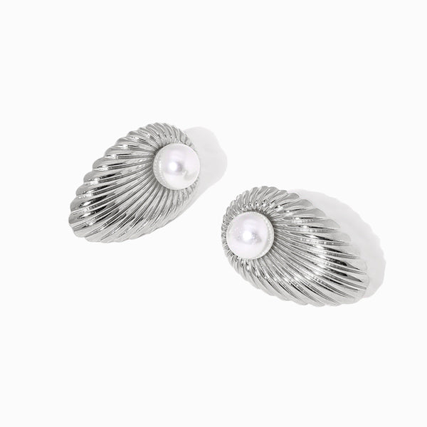 Brincos Geométricos 24x16mm BR1430 - Aço Inox Prateado