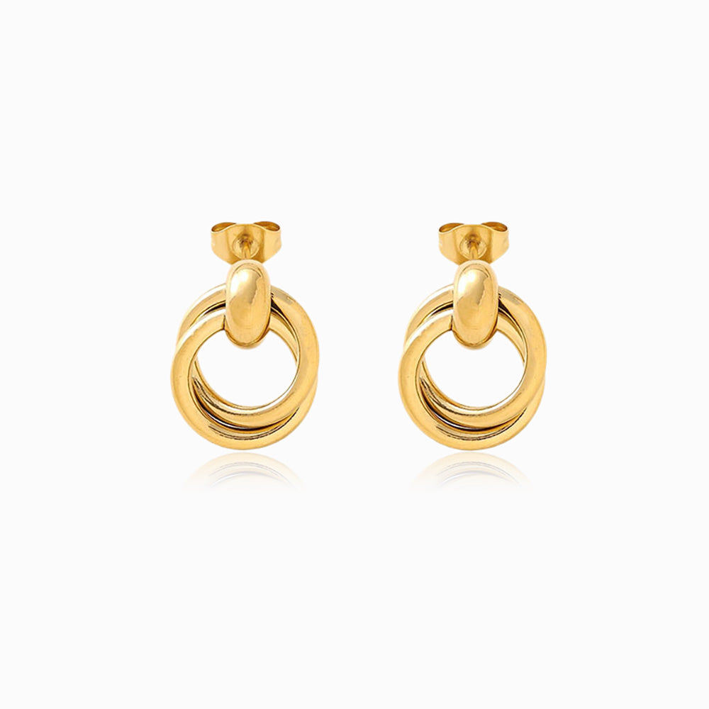 Brincos Geométricos 17x13mm BR1481 - Aço Inox Dourado