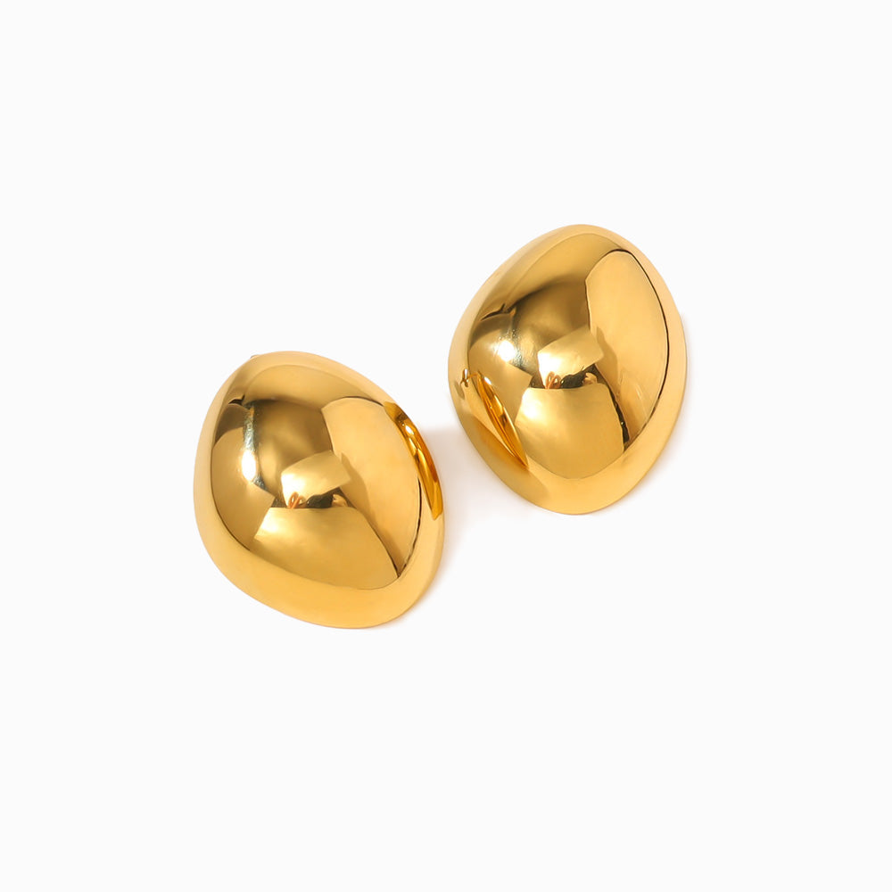 Brincos Geométricos 25x20mm BR1511 - Aço Inox Dourado