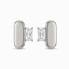 Brincos com Zircónia em Aço Inoxidável 18x12mm