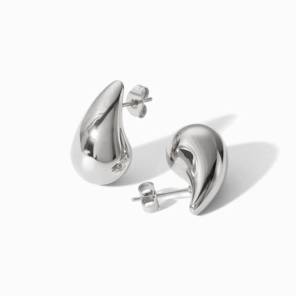 Brincos Gota 26x15mm BR1053 - Aço Inox Prateado