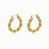 Brincos Torcidos 33x30mm BR1335 - Aço Inox Dourado