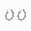 Brincos Torcidos 33x30mm BR1335 - Aço Inox Prateado
