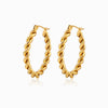 Brincos Torcidos 33x25mm BR1432 - Aço Inox Dourado