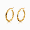 Brincos Torcidos 26x25mm BR1443 - Aço Inox Dourado