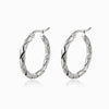 Brincos Torcidos 26x25mm BR1443 - Aço Inox Prateado