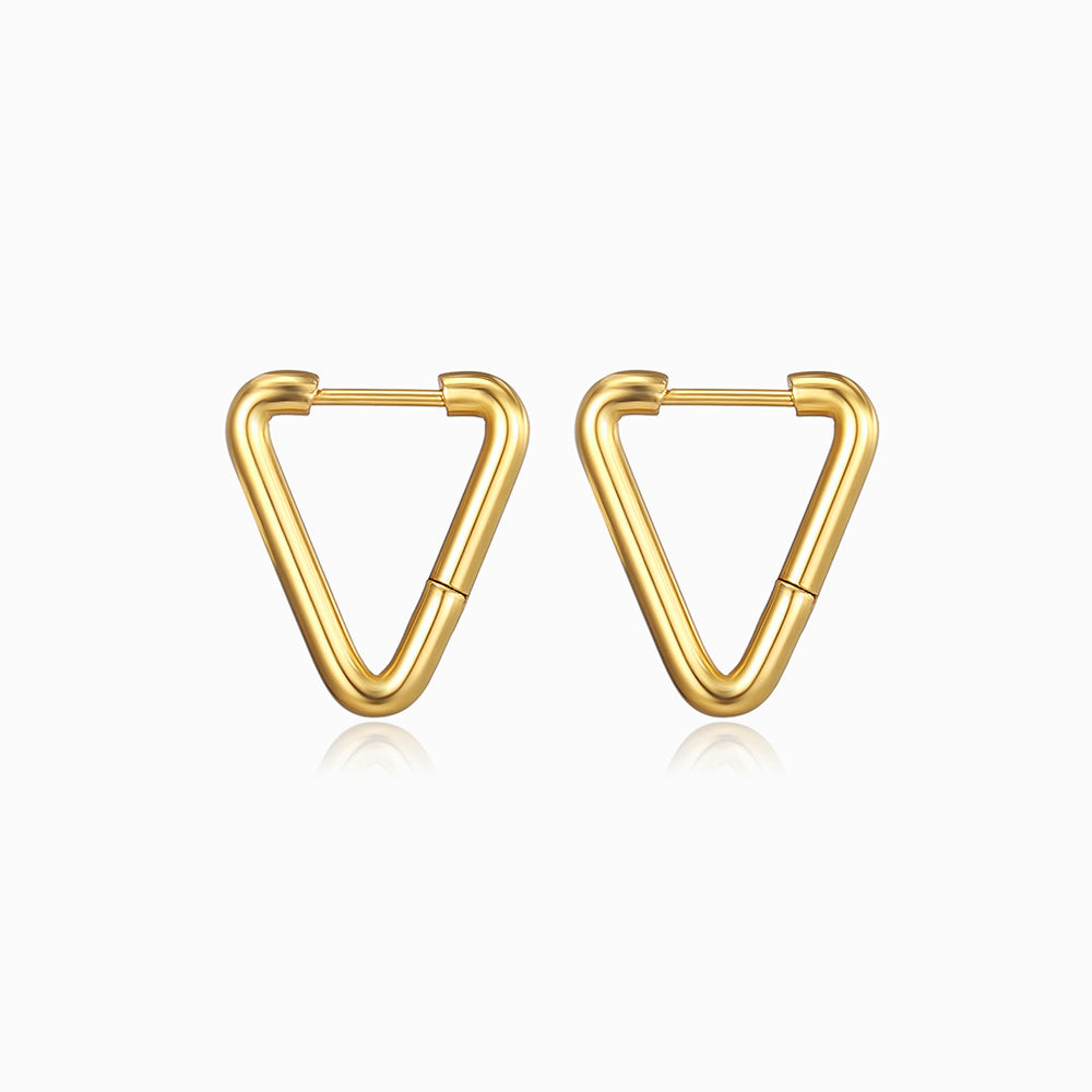 Brincos Triângulo 18x16mm BR1390 - Aço Inox Dourado