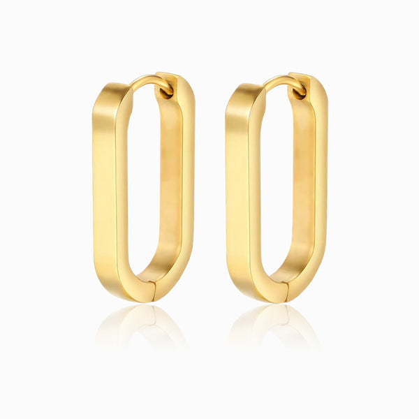 Brincos 21x14mm BR1306 - Aço Inox Dourado