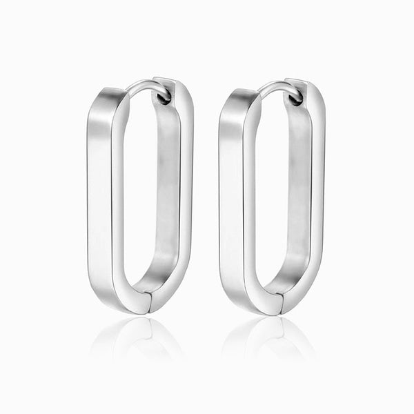 Brincos 21x14mm BR1306 - Aço Inox Prateado