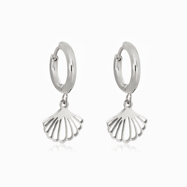 Brincos Concha BR1218 - Aço Inox Prateado