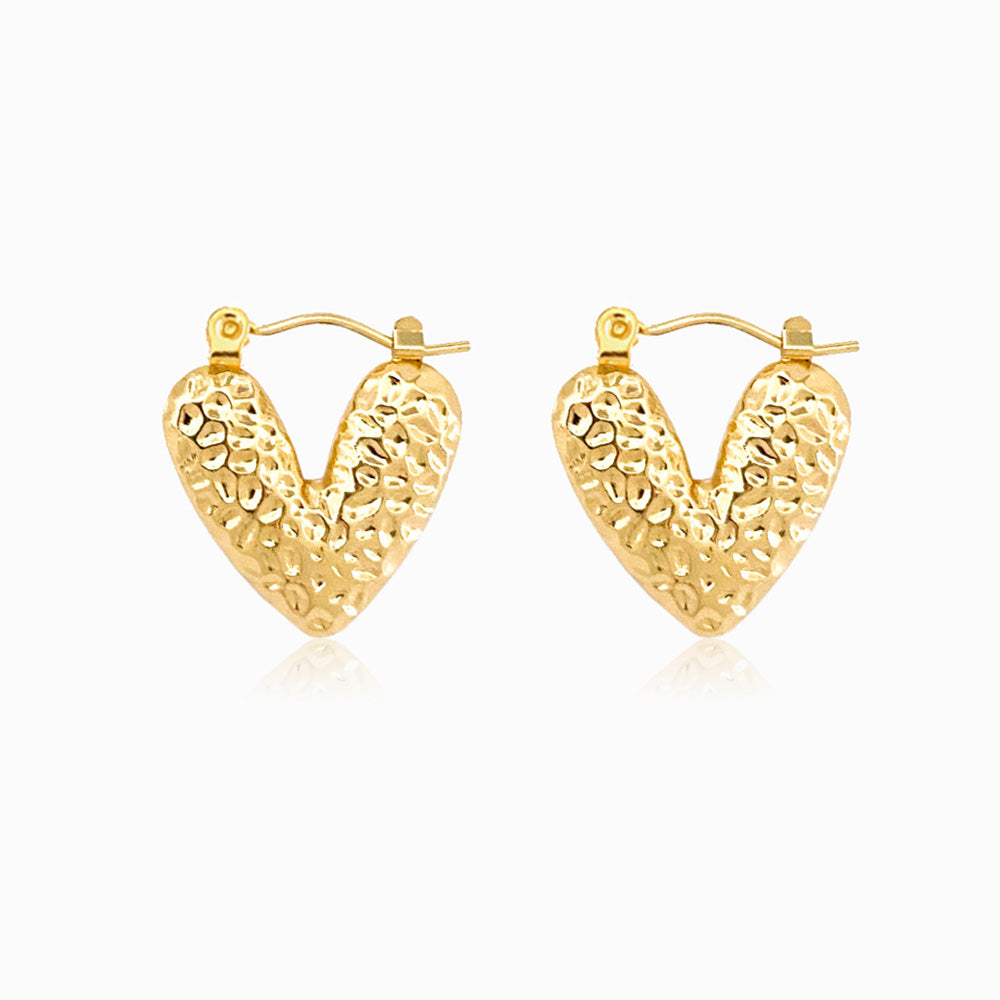 Brincos Coração 20x18mm BR1191 - Aço Inox Dourado