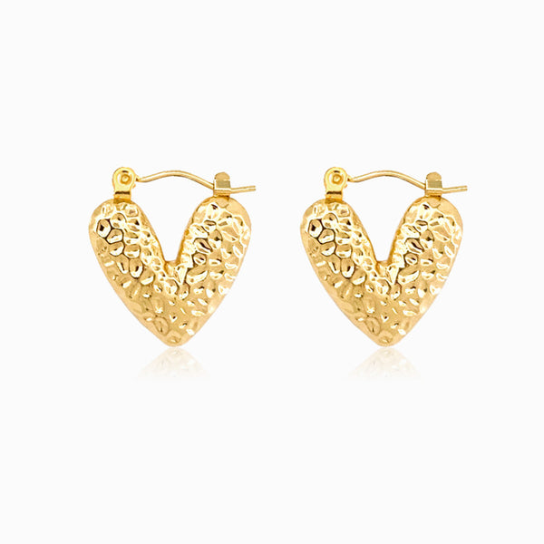 Brincos Coração 20x18mm BR1191 - Aço Inox Dourado