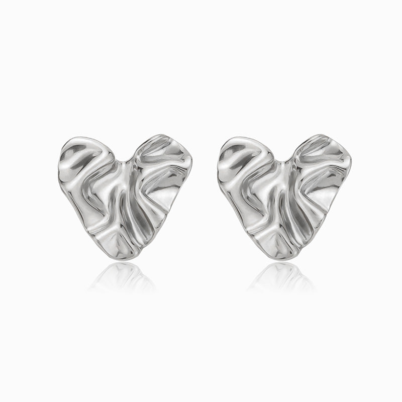 Brincos Coração 24x24mm BR1246 - Aço Inox Prateado