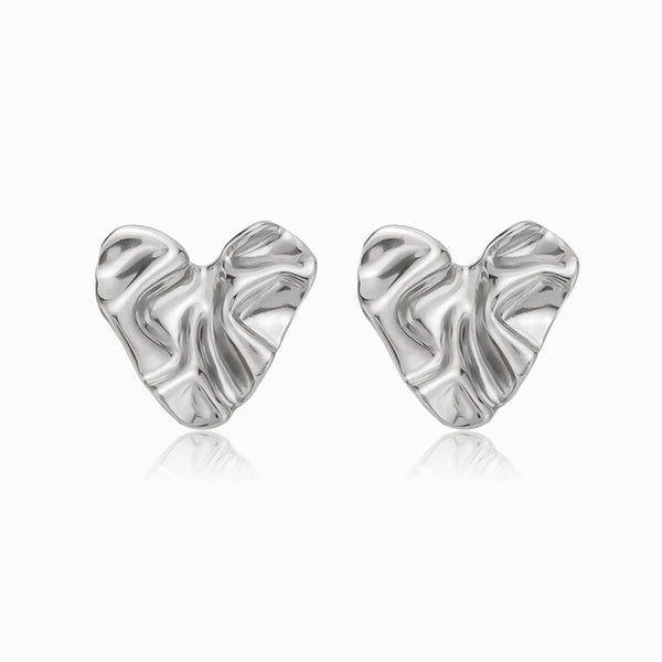 Brincos Coração 24x24mm BR1246 - Aço Inox Prateado