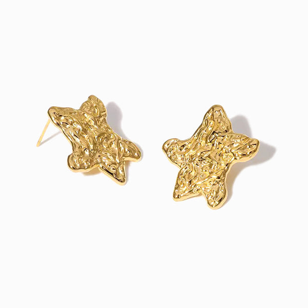 Brincos Estrela 23x21mm BR1140 - Aço Inox Dourado