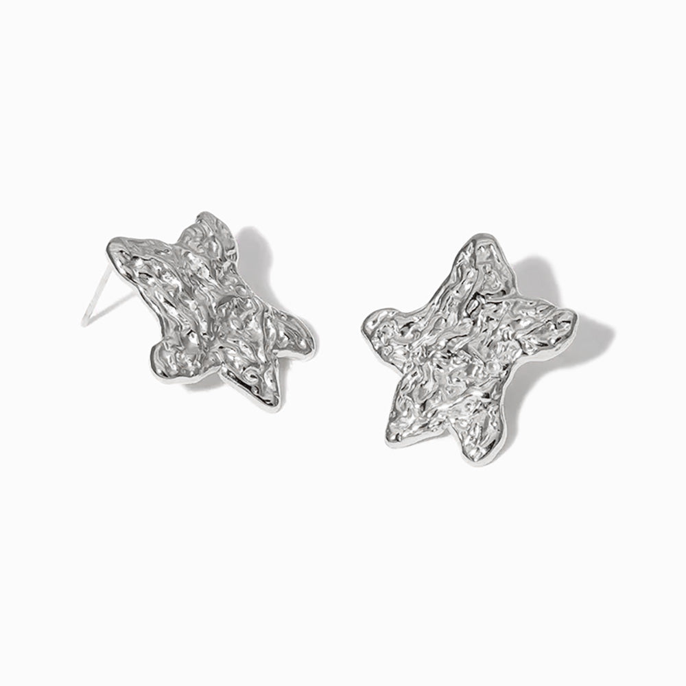 Brincos Estrela 23x21mm BR1140 - Aço Inox Prateado