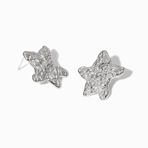 Brincos Estrela 23x21mm BR1140 - Aço Inox Prateado