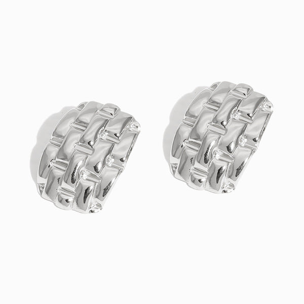 Brincos Fashion 29x20mm BR1137 - Aço Inox Prateado