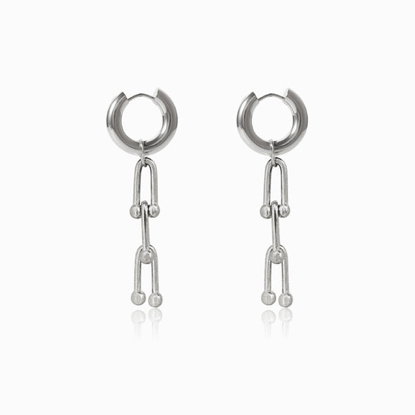 Brincos com Ferradura BR1234 - Aço Inox Prateado