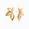 Brincos Flor em Aço Inoxidável 34x23mm