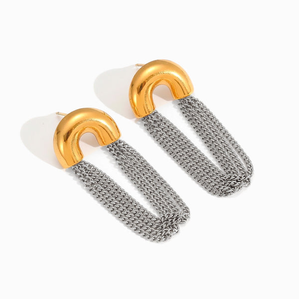 Brincos Franja 45x18mm BR1704 - Aço Inox
