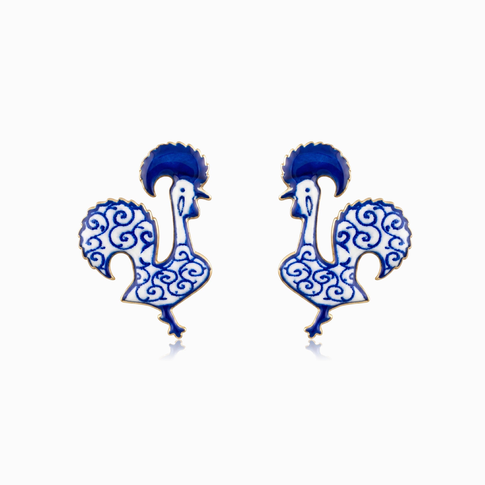 Brincos Galo de Barcelos em Aço Inoxidável 25x17mm
