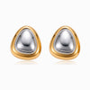 Brincos Geométricos Bicolor 27x23mm BR1685 - Aço Inox