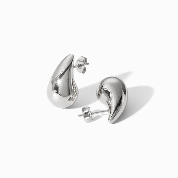 Brincos Gota 21x12mm BR1444 - Aço Inox Prateado