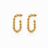 Brincos Torcidos 24x16mm BR1136 - Aço Inox Dourado