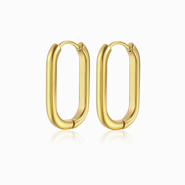Brincos U 23x15mm BR1148 - Aço Inox Dourado