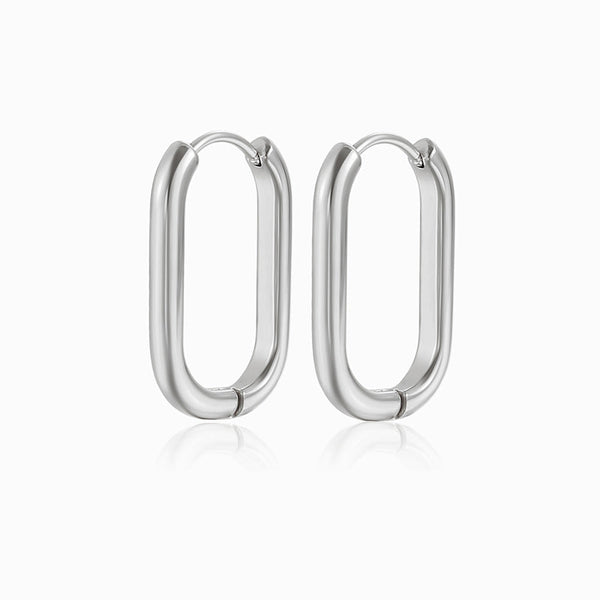 Brincos U 23x15mm BR1148 - Aço Inox Prateado