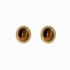 Brincos Vintage com Pedra Natural 16x14mm BR1717B - Aço Inox