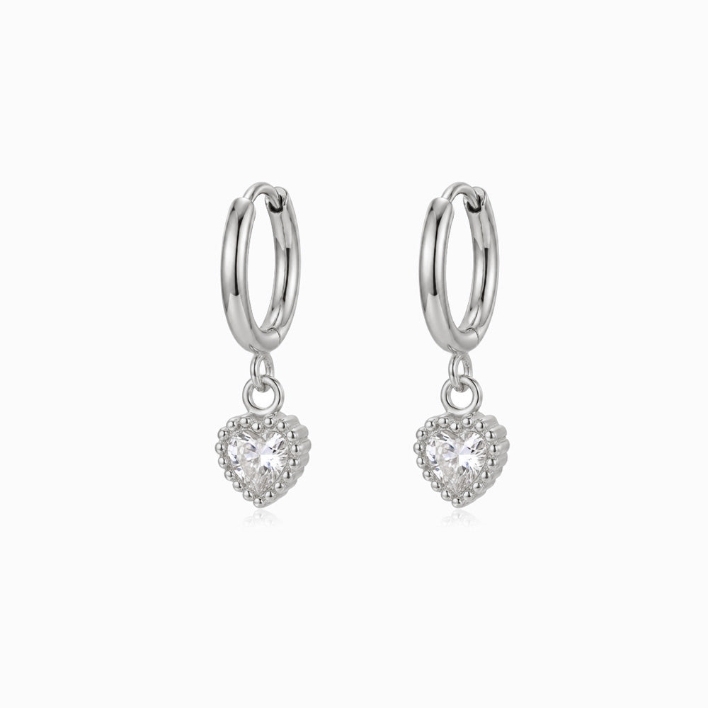 Brincos de Argola com Coração BR1756P-MBE015 - Aço Inox