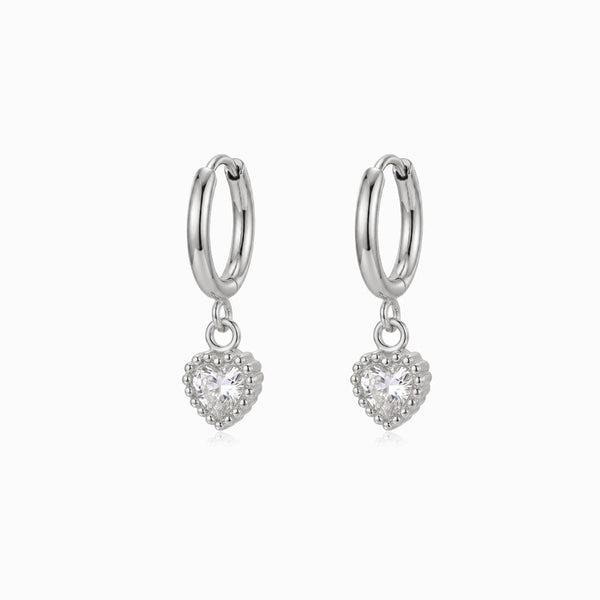 Brincos de Argola com Coração BR1756P-MBE015 - Aço Inox