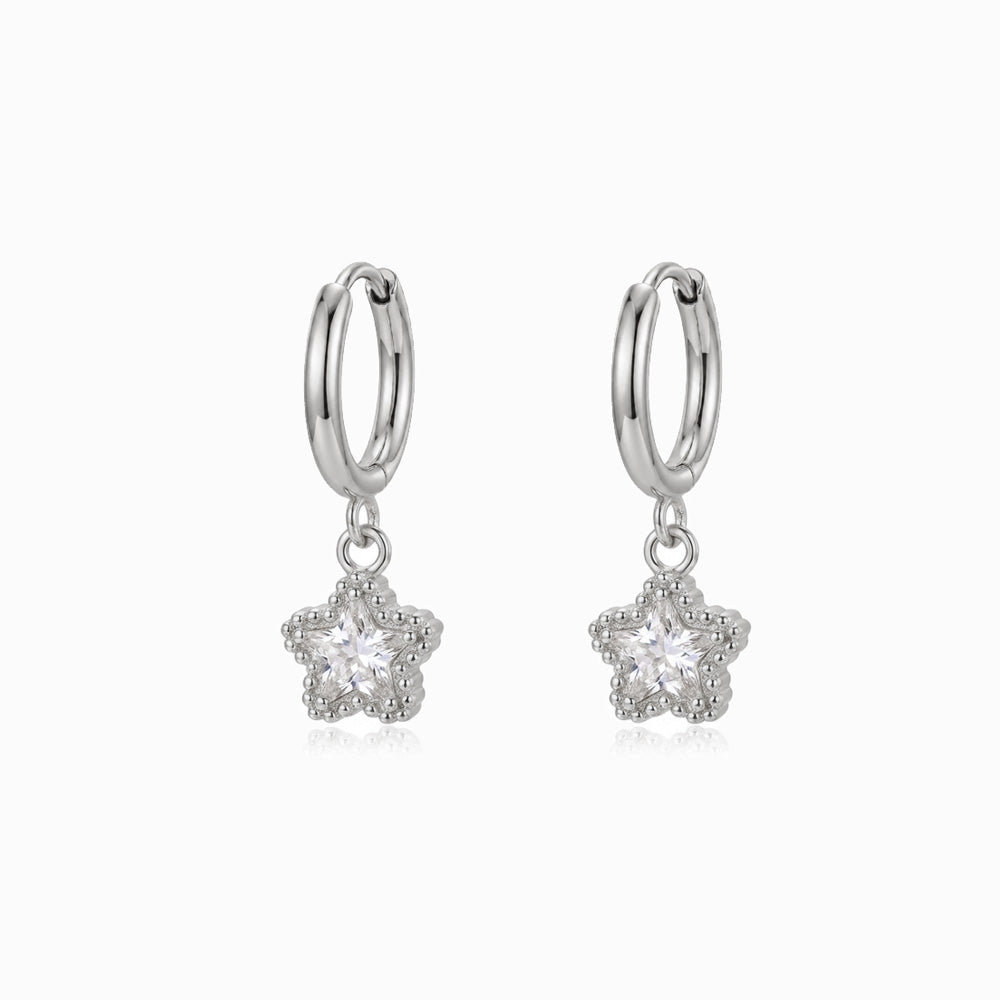 Brincos de Argola com Estrela BR1757P-MBE015 - Aço Inox