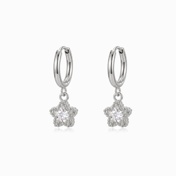 Brincos de Argola com Estrela BR1757P-MBE015 - Aço Inox
