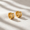 Brincos de Argola com Zircónia em Aço Inoxidável 14x13mm