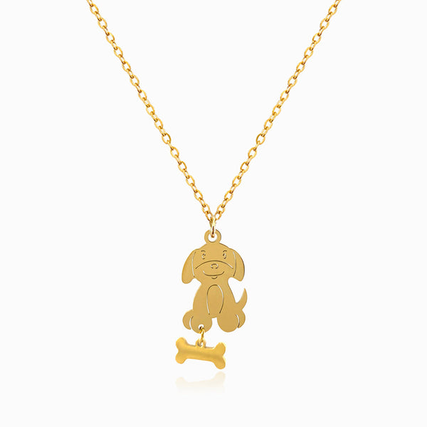 Colar Cão CL1945 - Aço Inox Dourado