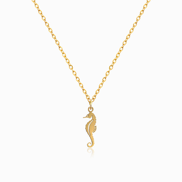 Colar Cavalo-marinho CL0051 - Aço Inox Dourado