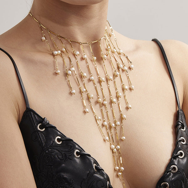 Colar com Franjas CL2060 - Aço Inox