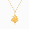 Colar com Árvore de Natal CL1616 - Aço Inox Dourado
